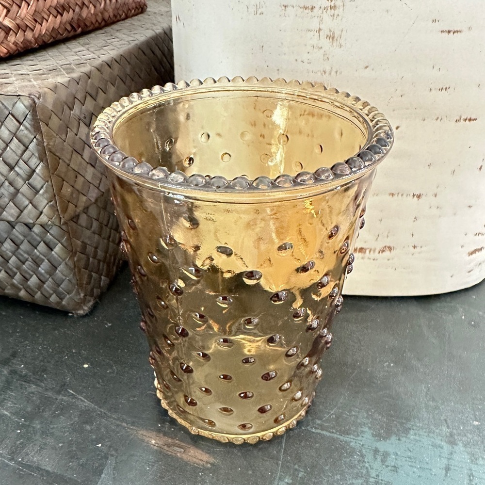 Hobnail Light Brown Glass Vase - Picture 13 of 16